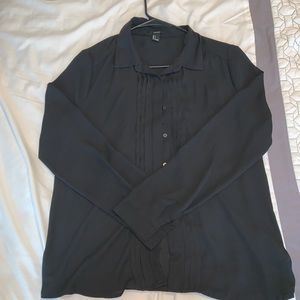 Button down black blouse